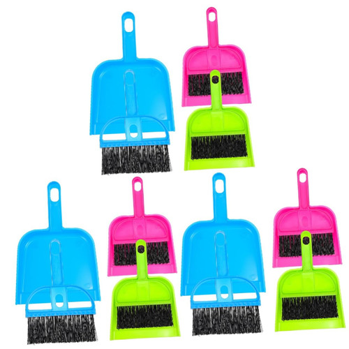 Cabilock 9 Sets Small Broom Dustpan Computer Brush Sweep Cleaning Tools Mini dustpans Mini dust Pans Tiny Broom Whisk Broom and dust pan Small Broom and Dustpan Child Plastic Table Desktop