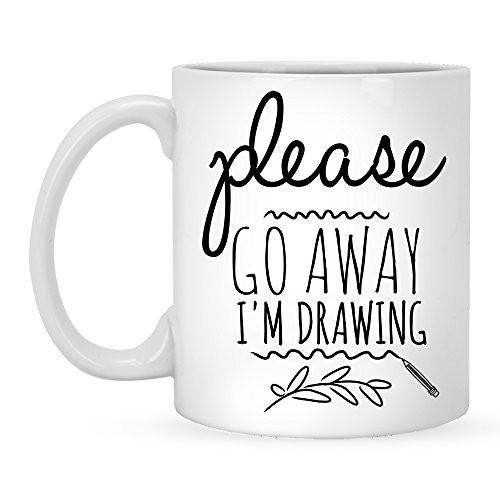 Please Go Away I'm Drawing - Funny Coffee Mug 11 oz For Artists, Gift Idea Artist Mug