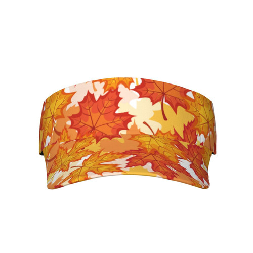 Autumn Leaves Maple Leaf Sport Sun Visors for Women Sun Visor Hats for Men Women, Adjustable Sun Hat Summer Hat Empty Top Baseball Cap
