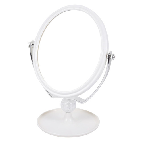 POPETPOP 1pc Desktop Vanity Mirror Makeup Mirror with Light Portable Desk Magnifying Mirror Countertop Dressing Mirror for Home Makeup Vanity Desk Dresser White Student Double Mirror Abs