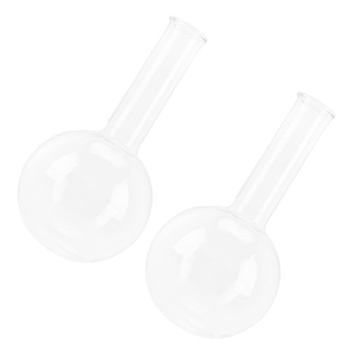 Baluue 2pcs Round-Bottomed Flask Narrow Mouth Erlenmeyer Distilling Flask Graduated Beaker Chemistry Flask Boiling Flask 250ml Narrow Mouth Flask Conical Flagon Round Bottom Glass Student