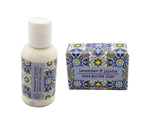 Greenwich Bay Trading Company Garden Collection Bundle: Lavender & Jojoba - 2oz Mini Wrapped Soap Block + 2oz Mini Shea Butter Lotion Greenwich Bay Trading Company Garden Collection Bundle: Lavender & Jojoba - 2oz Mini Wrapped Soap Block + 2oz Mini Shea Butter Lotion