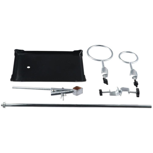SHUATI Laboratory Stands Support with Cast Iron Base High Quality Stainless Steel Steel Lab Stand Set Premium Rod 16" L Flask Ring Clamps Chemistry