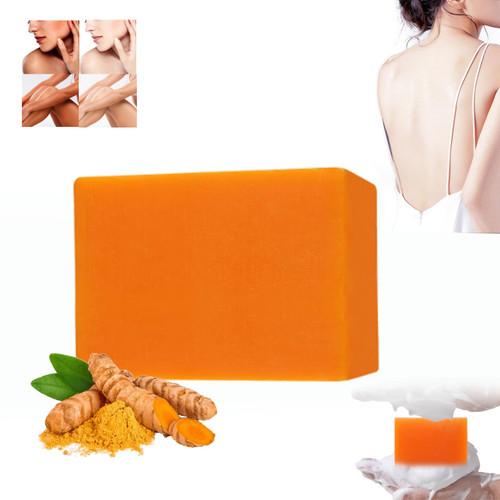 XJZGXMB Melaglow Brightening Soap, Melaglo Turmeric Brightening Soap, Lemon Turmeric Kojic Soap, Deep Cleansing Turmeric Soap, Soap Bar, Bath Soap for Face & Body, Keep Skin Moist, Smooth