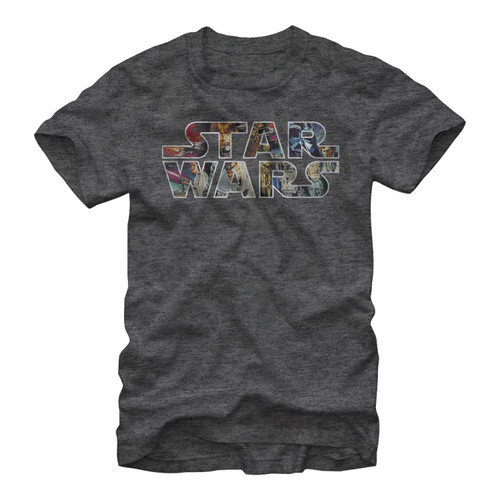 Star Wars Young Men's Epic Logo T-Shirt, Charcoal Heather, M