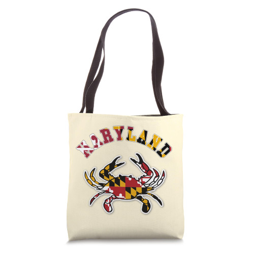 vintage maryland, Maryland State Flag Classy Blue Crab Tee Tote Bag