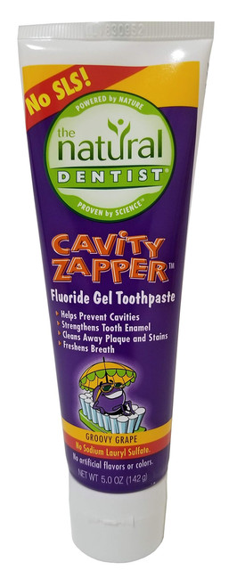 Natural Dentist (The) Oral Care for Kids Cavity Zapper Fluoride Gel Toothpaste, Grape 5 oz. (a) - 2pc