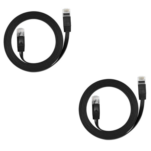 Hemoton 2pcs 15 Cat6 Six Types of Ethernet Cable Jumper Flat Internet Cable Ethernet Cord Flat Cat 6 Cable Cat6 Ethernet Cable Cat 6 Cable 15m Connector Computer Cable Copper