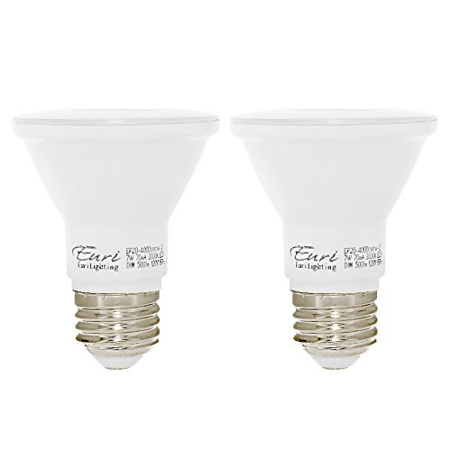Euri Lighting EP20-4000cecw-2 LED PAR20 Bulb, E-Lite Line, Soft White 3000K, Dim, 7W (50W Equivalent) 500 lm, 40 Degree Beam Angle, 90+ CRI, Med. Base (E26) UL, E-Star Listed, CEC (Pack of 2)