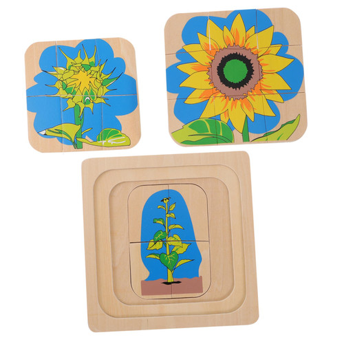 ERINGOGO 1 Set Growing up Jigsaw Puzzle Wooden Puzzle Board Puzzle for Kids Wood Block Puzzle Life Cycle Toys Wooden Toys Kids Educational Three-Dimensional Teaching Aids Men and Women