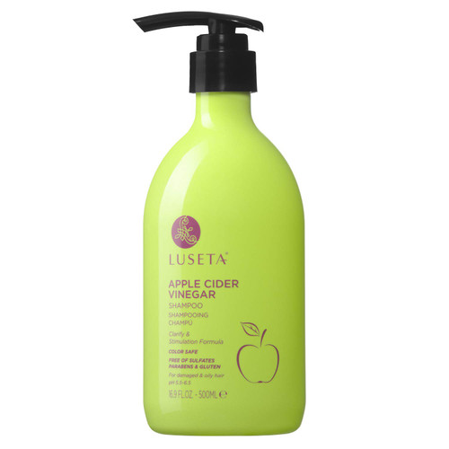 Luseta Apple Cider Vinegar Shampoo for Damaged and Oily Hair -Infused with Pyrus Malus for Clarify & Stimulation, Sulfate Free Paraben Free 16.9oz