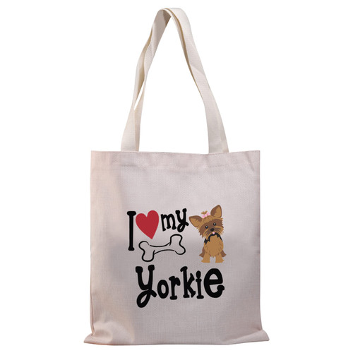 BDPWSS Yorkie Tote Bag For Women Yorkie Dog Lover Gift Yorkshire Terrier Handbags Yorkie Mom Gift (Love My Yorkie TG)