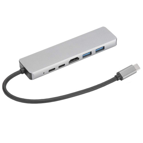 6 in 1 Docking Station Adapter, Docking Station Adapter, Type C to High Definition Multimedia Interface 87WPD RJ45 USB3.1 4K Docking Station Adapter