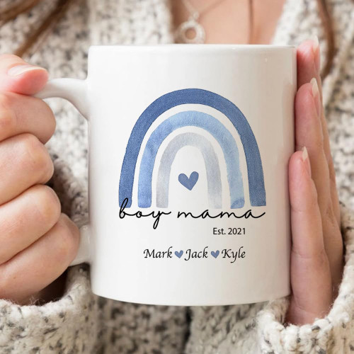 Personalized Boy Mom Mug Mom of Boy Gift Boy Mom Cup Boy Mama Cup Gift For Boy Mom Boy Mama Ceramic Coffee Mug