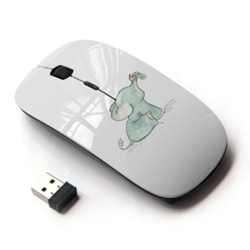 KawaiiMouse [ Optical 2.4G Wireless Mouse ] Cute Baby Elephant Blue Sweet White Blue
