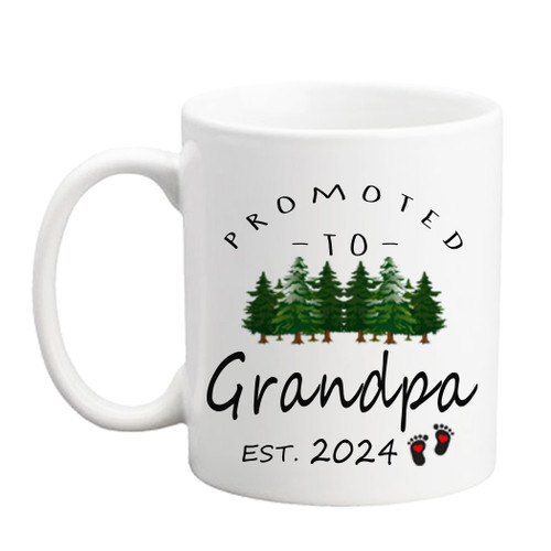 LXQM Promoted To Grandpa 2024 Mug, Pregnancy Announcement Gifts for Grandpa, Grandpa to be Gifts First Time, New Grandpa Gifts from Daughter Son, Birthday Christmas Gifts for Expecting Grandpa 11 oz
