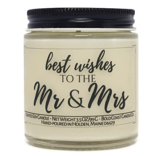 Best Wishes to the Mr And Mrs Soy Candle - 3.5 oz - Cinnamon Roll Scent