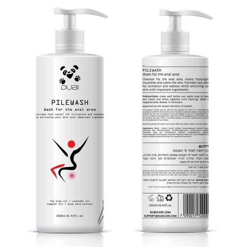 Pilewash Hemorrhoid Wash Liquid Soap with Tea Tree Oil, Aloe Vera & Lavender Oil -Soothes Discomfort for External Use