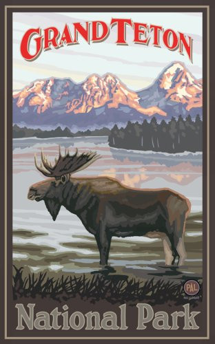 Northwest Art Mall 11" x 17" Poster Grand Teton Moose by Paul A. Lanquist
