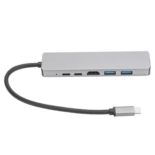 Zopsc 6In1 USB C Hub Adapter TypeC to High Definition Multimedia Interface /87WPD RJ45 USB3.1 4K Docking Station Adapter