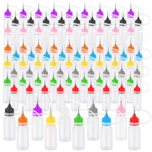 Zhehao 100 Pcs Mini Needles Precision Tip Applicator 10 Ml/0.34 oz Fine Tip Applicator Bottle 10 Color Glue Applicator Bottle Needle Tip Squeeze Glue Bottles for Glue Liquid Oil DIY Crafts Zhehao 100 Pcs Mini Needles Precision Tip Applicator 10 Ml/0.34 oz Fine Tip Applicator Bottle 10 Color Glue Applicator Bottle Needle Tip Squeeze Glue Bottles for Glue Liquid Oil DIY Crafts