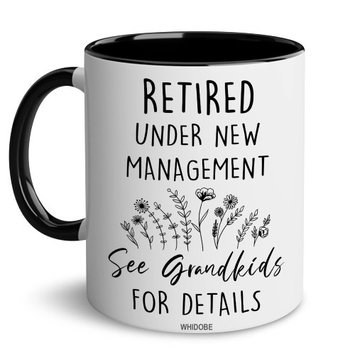 WHIDOBE Retirement Gifts for Women, Retirement Gifts for Grandma, Woman, Mom, Coworker, Retired Mug Retired Under New Management See Grandkids For Details Mug For Mothers Day Birthday Christmas 11OZ WHIDOBE Retirement Gifts for Women, Retirement Gifts for Grandma, Woman, Mom, Coworker, Retired Mug Retired Under New Management See Grandkids For Details Mug For Mothers Day Birthday Christmas 11OZ
