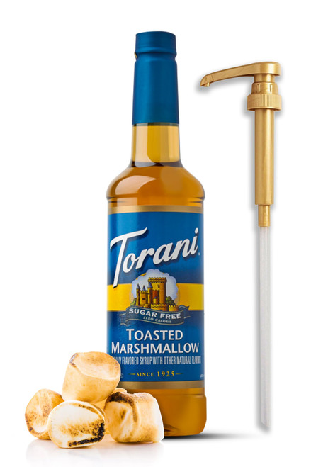 Sugar Free Toasted Marshmallow Coffee Syrup 25.4 Ounces with Fresh Finest Coffee Syrup Dispenser Sugar Free Toasted Marshmallow Coffee Syrup 25.4 Ounces with Fresh Finest Coffee Syrup Dispenser