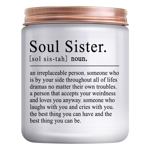 Sister Gifts from Sister, Funny Women Gifts for Sister in Law Christmas&Thanksgiving Mothers Day Birthday Gift for Soul Sister Mom BFF Boss Colleague Friend Present Lemongrass Sage Candle