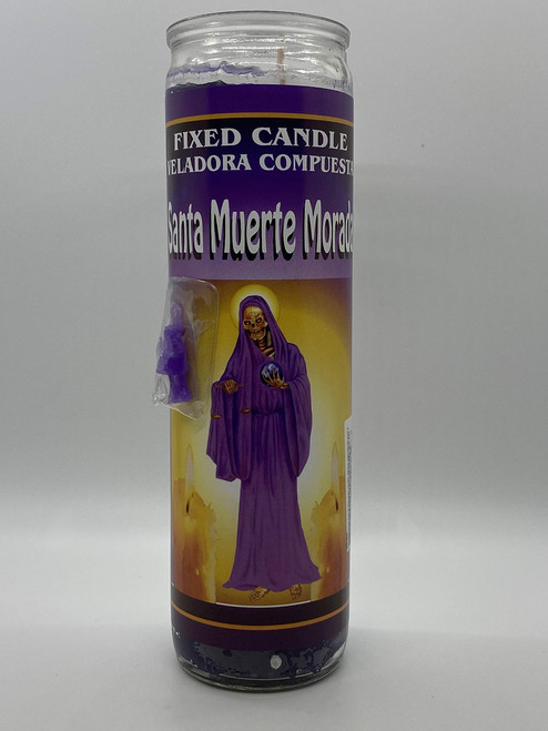 Santa Muerte Morada Religious Fixed Candle