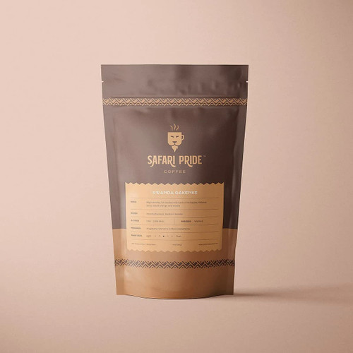Safari Pride Coffee | Rwanda Gakenke Premium Single Origin Roast | Smooth Medium Roast with Fruity Floral Notes | Gourmet Sustainable Direct Trade African Coffee | 12 oz Bag | Whole Bean