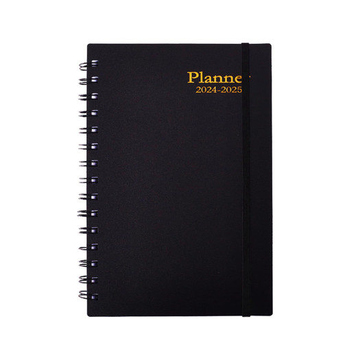 Planner 2024-2025 - Weekly Monthly Planner from Jan 2024 to Jun 2025, 18 Month Planner, 5.6" x 8.3", Flexible Cover & Twin-Wire Binding, Black
