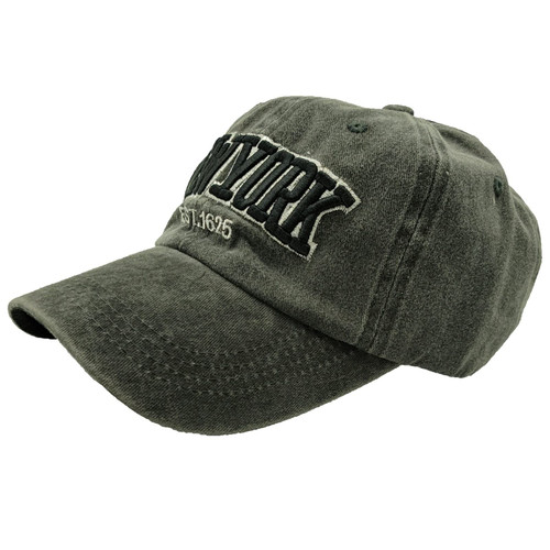 New York Baseball Cap Cotton Low Profile Distressed Adjustable Dad Hat Vintage Washed Trucker Hats for Men Women Teens Kids Black