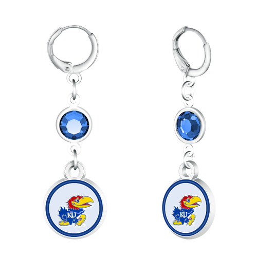Match-Up Promotions NCAA Kansas Jayhawks Beaded Dangle Hoop Earrings