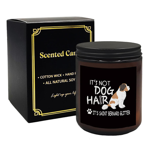 Mancheng-zi St Bernard Gifts for Women, Saint Bernard Dog Candle, Funny St Bernard Gifts, St Bernard Themed Gifts, It's not Dog Hair It's Saint Bernard Glitter Scented Candles