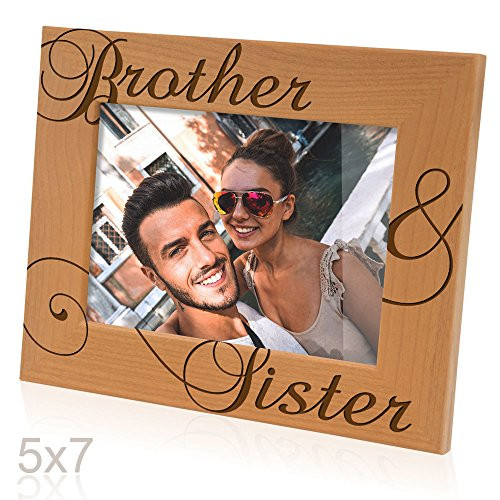 Kate Posh - Brother & Sister Engraved Natural Wood Picture Frame, Siblings Gifts, Wedding Gifts, Little Sister, Little Brother, Big Sister, Big Brother (5x7-Horizontal) Kate Posh - Brother & Sister Engraved Natural Wood Picture Frame, Siblings Gifts, Wedding Gifts, Little Sister, Little Brother, Big Sister, Big Brother (5x7-Horizontal)