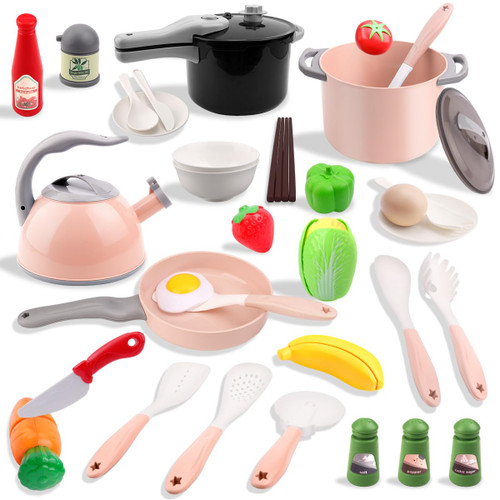 Kids Play Kitchen Accessories, Play Cooking Toys with Pots and Pans, Cutting Play Food Set and Cookware Utensils Kids Kitchen Playset for Boys Girls Kids Play Kitchen Accessories, Play Cooking Toys with Pots and Pans, Cutting Play Food Set and Cookware Utensils Kids Kitchen Playset for Boys Girls