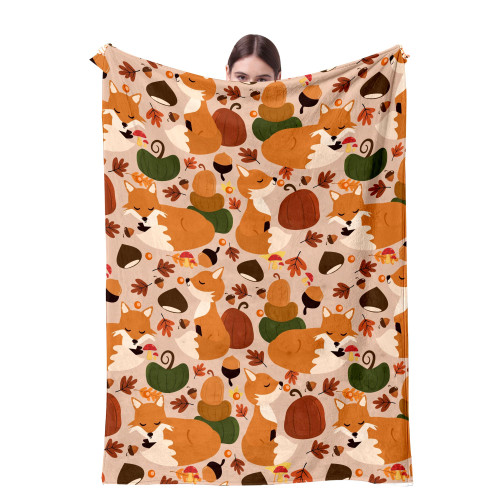 Fox Blanket, Cute Autumn Fox Fall Gifts for Women Adult Throw Blanket Bedding Room Decor Flannel Blanket Soft Plush Warm Fleece Blankets&Throws for Couch Living Room 60"x50" Fox Blanket, Cute Autumn Fox Fall Gifts for Women Adult Throw Blanket Bedding Room Decor Flannel Blanket Soft Plush Warm Fleece Blankets&Throws for Couch Living Room 60"x50"