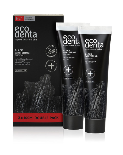 Ecodenta Charcoal and Teavigo Whitening Toothpaste 3.4 Ounce, 2 Pack