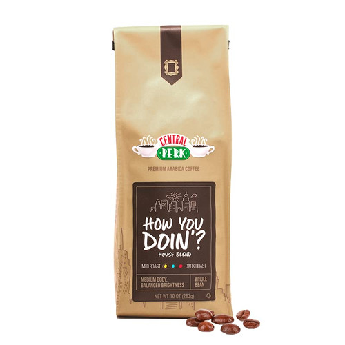 Central Perk Whole Bean Coffee - Medium Roast Coffee - "How You Doin'?" 100% Arabica Coffee - 1 Bag (10oz)