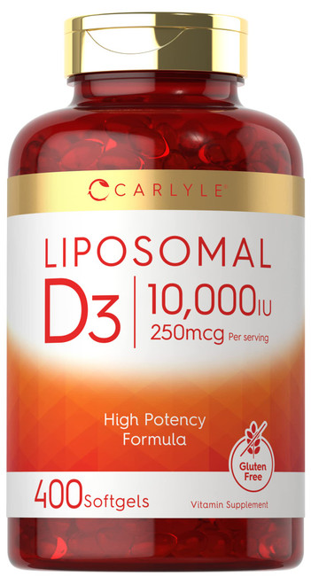 Carlyle Vitamin D3 Liposomal | 10,000 iu | 400 Softgels | Non-GMO and Gluten Free Formula | High Potency Vitamin D Supplement Carlyle Vitamin D3 Liposomal | 10,000 iu | 400 Softgels | Non-GMO and Gluten Free Formula | High Potency Vitamin D Supplement