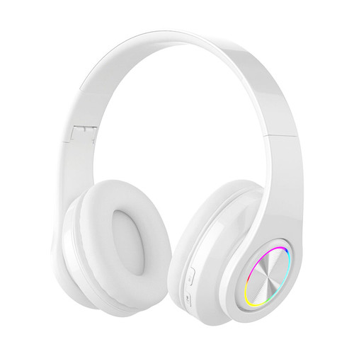 Bluetooth Over Ear Headphones,Hi-Fi Stereo Foldable Wireless Stereo Headphones with Built-in Microphone, Noise-Cancelling Wireless Headset for PC/Smart Phone/TV(White)