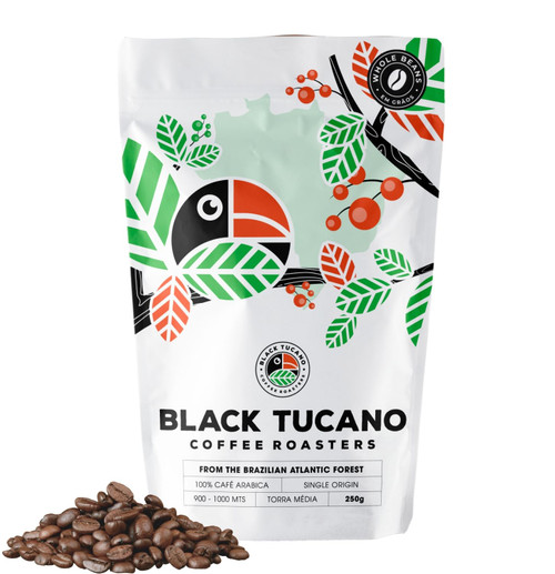 Black Tucano Specialty Coffee - Brazilian Whole Bean Medium Roast Coffee - Single Origin Whole Bean Coffee - 8.8 Ounces 250 Gr Black Tucano Specialty Coffee - Brazilian Whole Bean Medium Roast Coffee - Single Origin Whole Bean Coffee - 8.8 Ounces 250 Gr