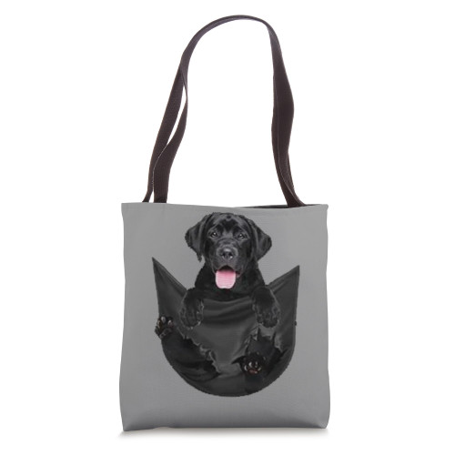 Black Labrador Shirt Labrador Retriever In Pocket Black Lab Tote Bag