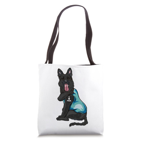 Black German Shepherd I Heart Mom Dog Mom Mother's Day Gift Tote Bag