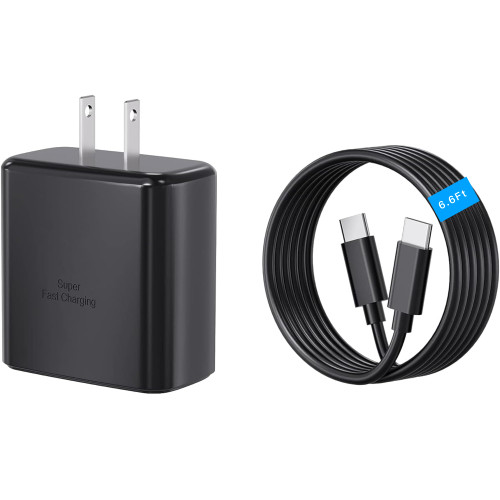 Android 45W Super Fast Charger Type C Fast Charging USB C Android Phone Charger with 6.6FT Cable for Samsung Galaxy S24 S23 Ultra/S23/S23+/S22/S22 Ultra/S22+/Note 10/20/S20/S21 Galaxy Tab S7/S8