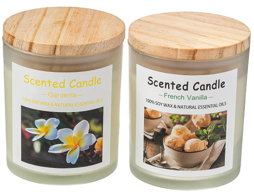 2 Pack Scented Candles,11oz Vanilla+Gardenia,Scented Jar Candle-Aromatherapy Scented Candles,Long Lasting Soy Wax Candle,Candles for Home Scented Candles,Body Relax&Stress Relief Candles