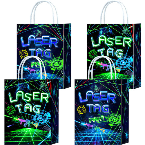 16 Pieces Laser Tag Goodie Bags for Laser Tag Birthday Party Supplies,Laser Tag Gift Snacks Treat Candy Party Favors Bags for Kids Adults Party Decorations