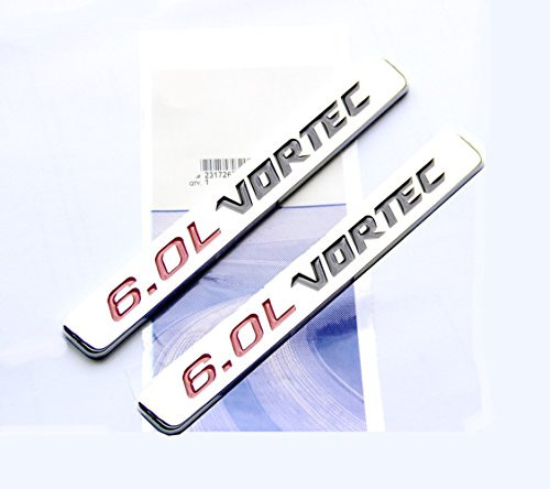 Yoaoo 2x OEM Chrome 6.0L VORTEC Badge Emblems 3D for 1500 2500hd 3500hd GMC Silverado Sierra Truck