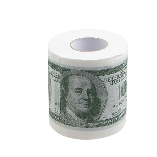 1PC Funny One Hundred Dollar Bill Toilet Roll Paper Money Roll $100 Novel Gift 2Ply Paper Towels Tissue Bathroom Supplies