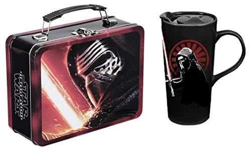 Vandor - Star Wars Kylo Ren - Large Tin Tote and Heat Reactive Ceramic Travel Mug - Set of 2